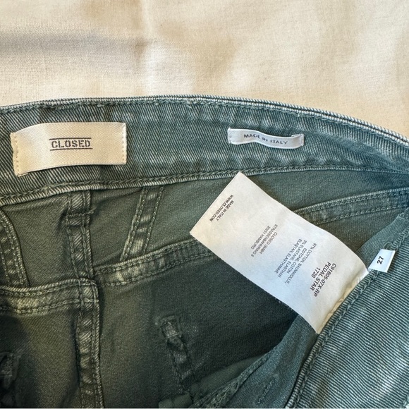 Closed 27 Pedal Star Skinny Jeans ~ Low Rise Distressed Green - Picture 8 of 8